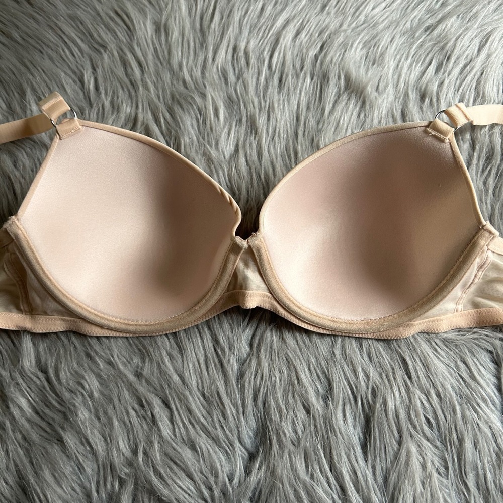 Primark Lightly Lined Bra Womens Size 36D Beige Underwire Back‎ Closure - Picture 5 of 7